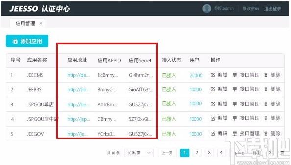 JEESSO下载,统一身份认证系统,应用管理
